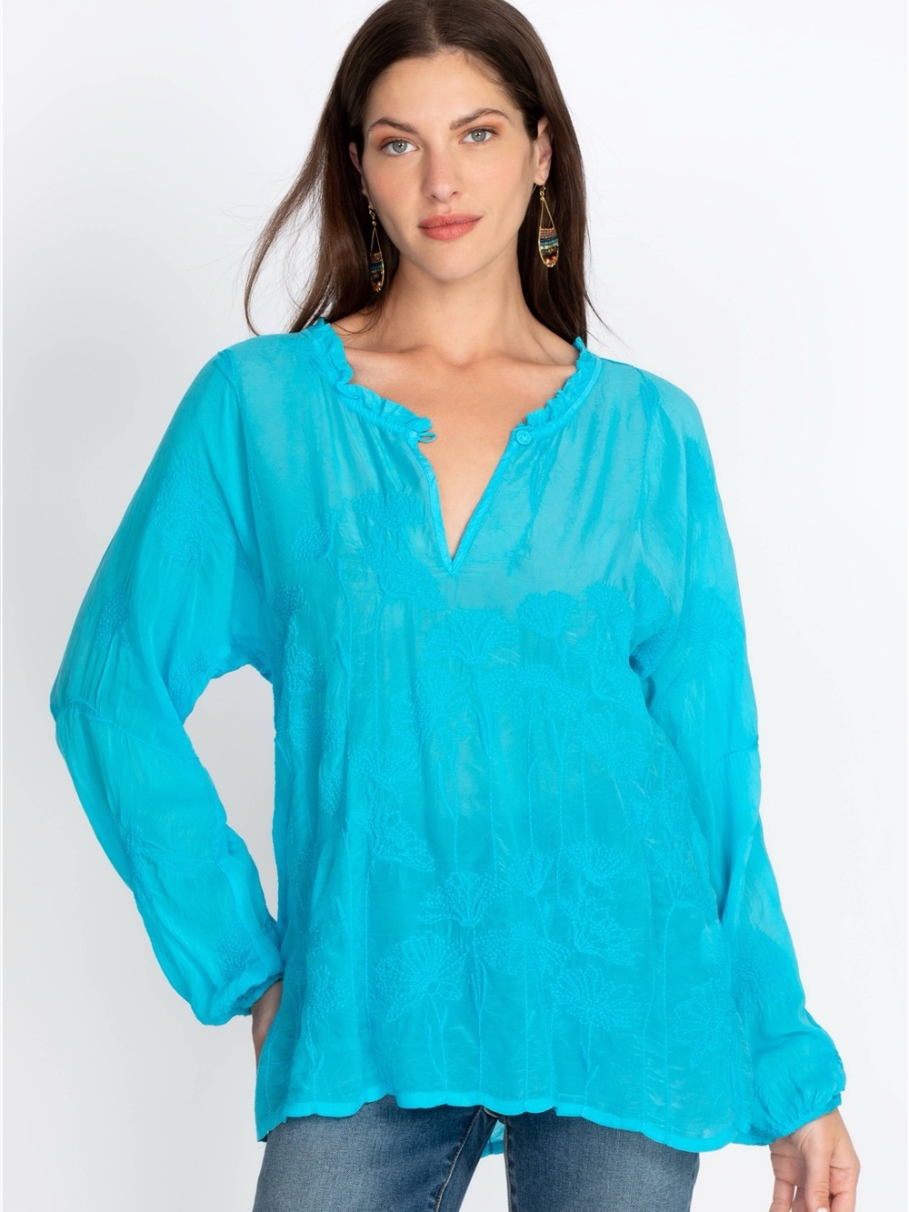 Johnny Was Daisy Arianda Blouse in Blue